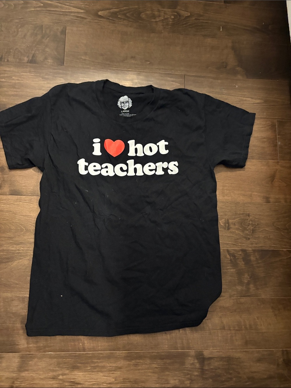 Black "I ♥ Hot Teachers" Graphic Tee